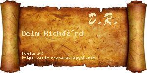 Deim Richárd névjegykártya