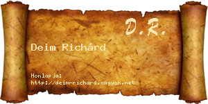 Deim Richárd névjegykártya