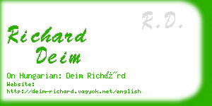 richard deim business card